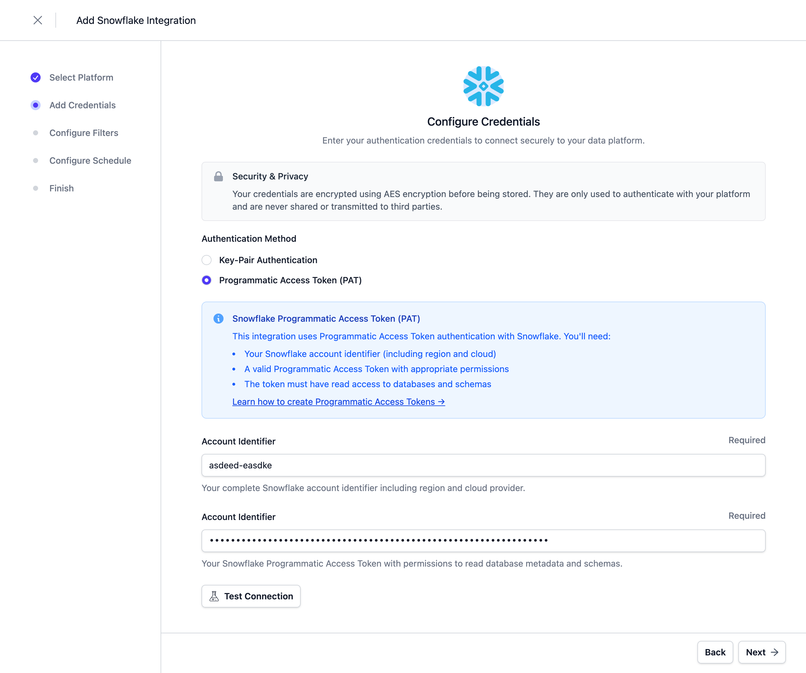 Configure the Credentials