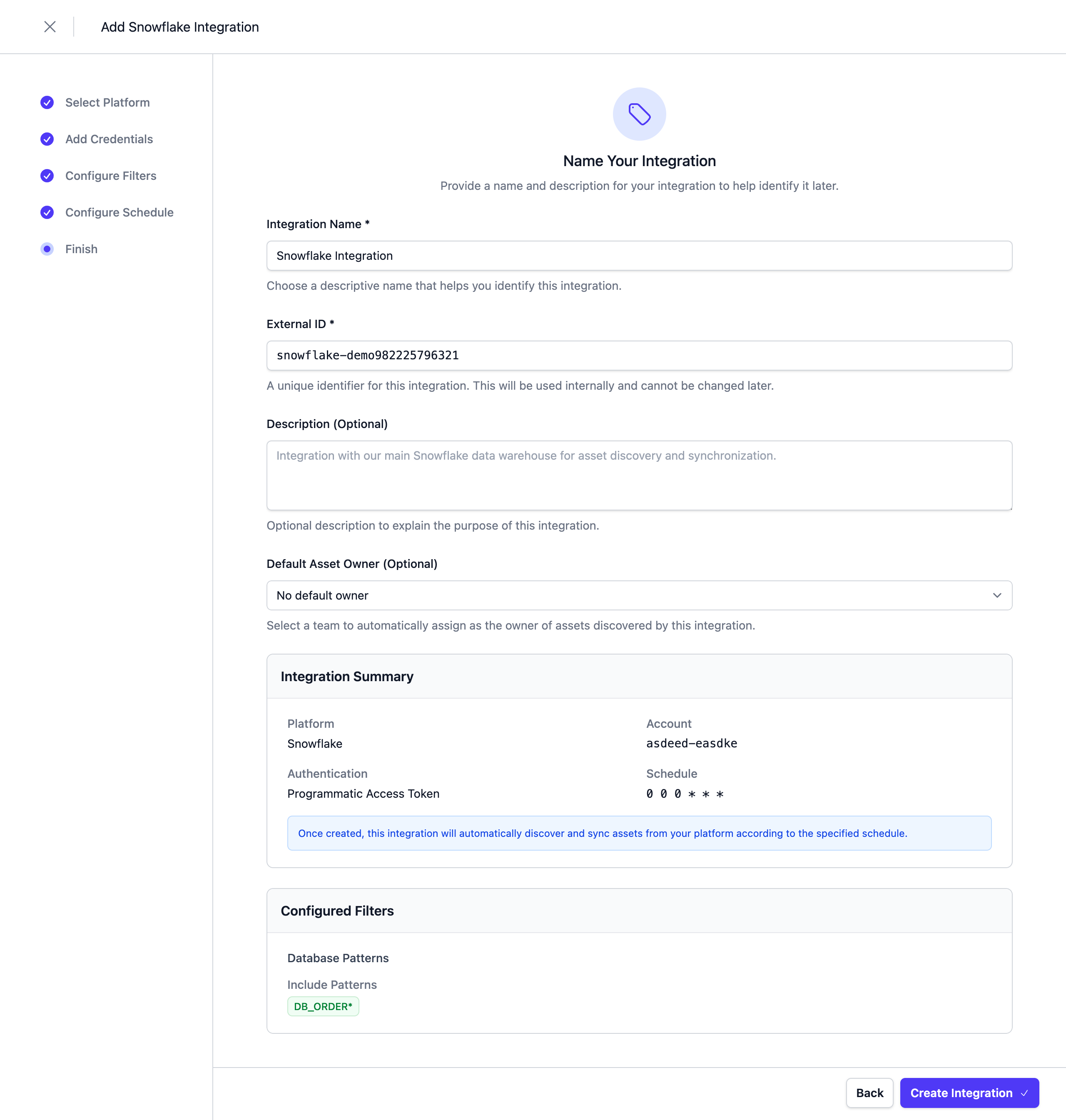 Complete the Integration configuration